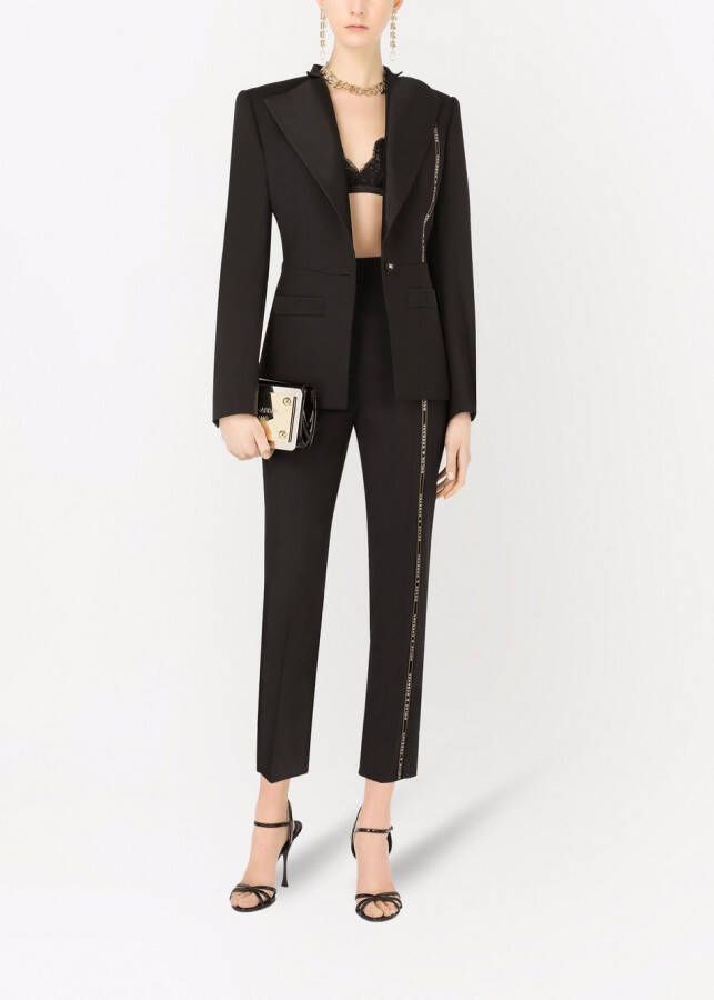 Dolce & Gabbana Blazer met enkele rij knopen en logo afwerking Zwart