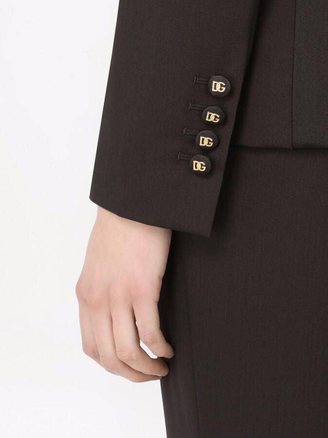 Dolce & Gabbana Blazer met enkele rij knopen en logo afwerking Zwart