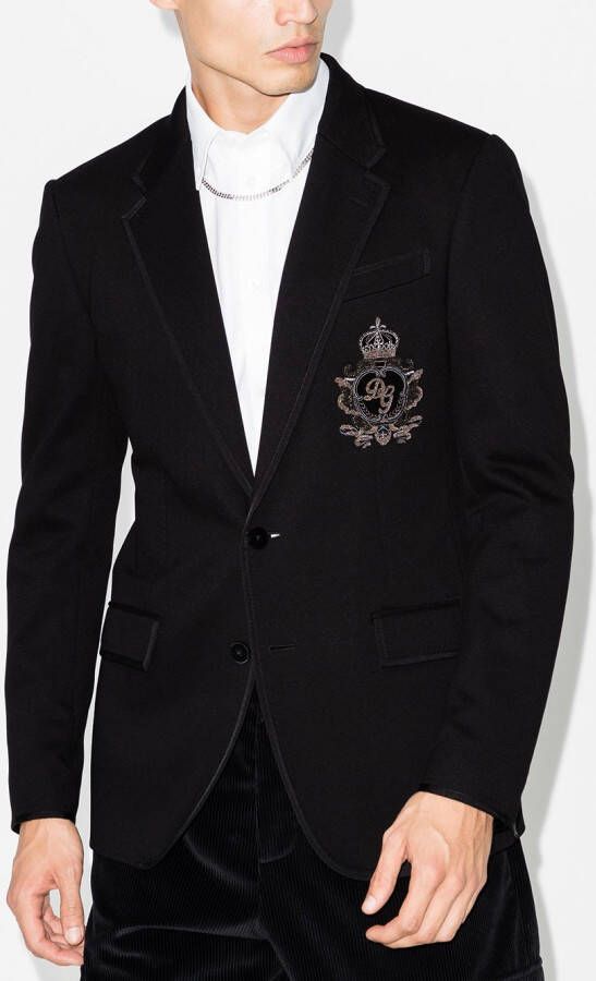 Dolce & Gabbana Blazer met logopatch Blauw