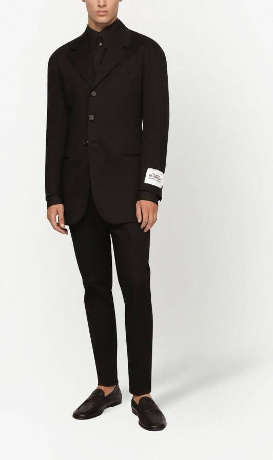 Dolce & Gabbana Katoenen gabardine blazer Zwart