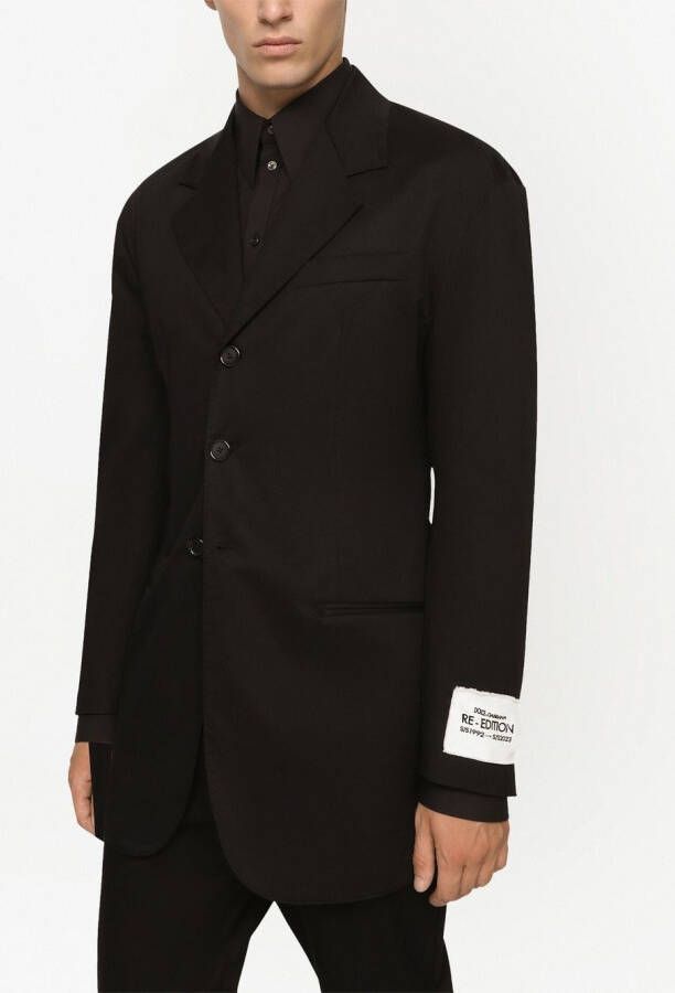 Dolce & Gabbana Katoenen gabardine blazer Zwart