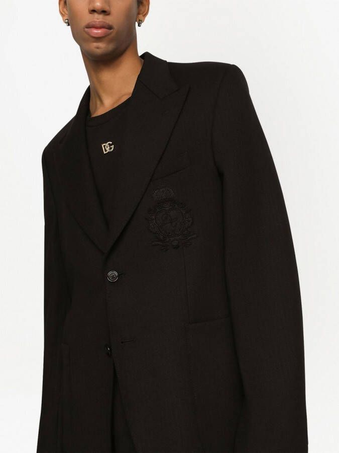 Dolce & Gabbana Blazer met enkele rij knopen en patch Zwart