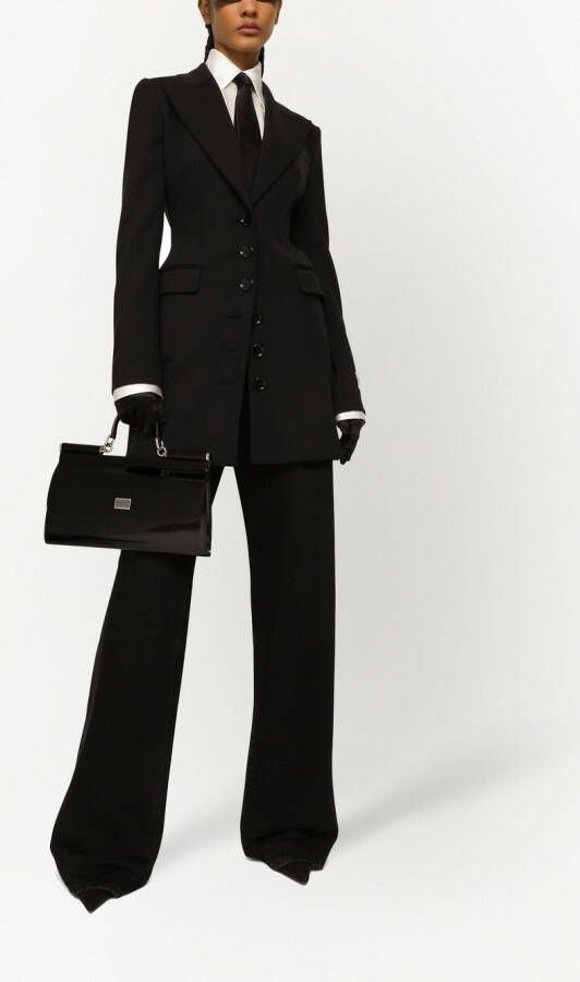 Dolce & Gabbana KIM DOLCE&GABBANA blazer met puntige revers Zwart