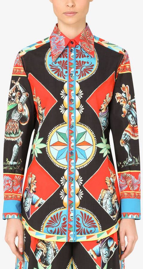 Dolce & Gabbana Popeline blouse met print Zwart