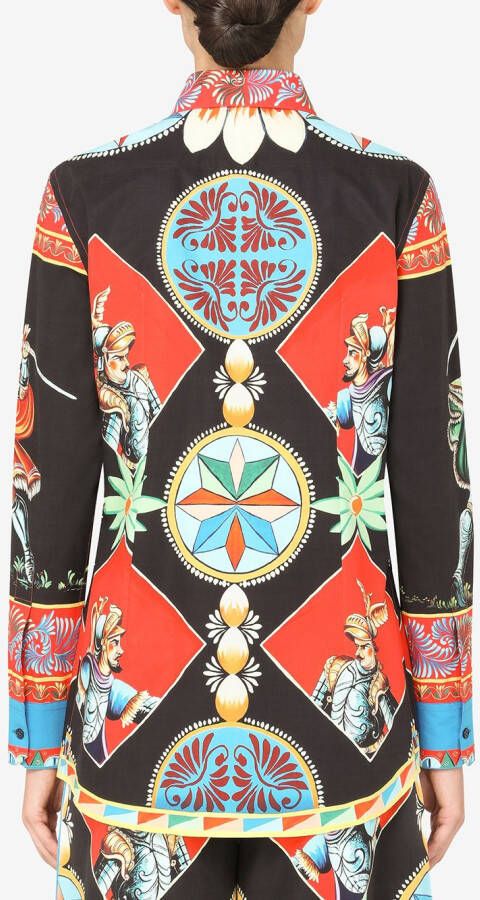 Dolce & Gabbana Popeline blouse met print Zwart