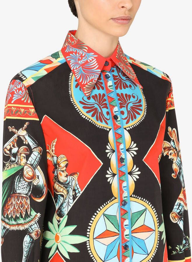 Dolce & Gabbana Popeline blouse met print Zwart