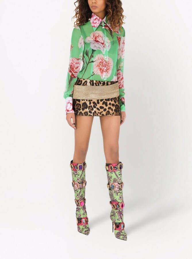 Dolce & Gabbana Blouse met bloemenprint Groen