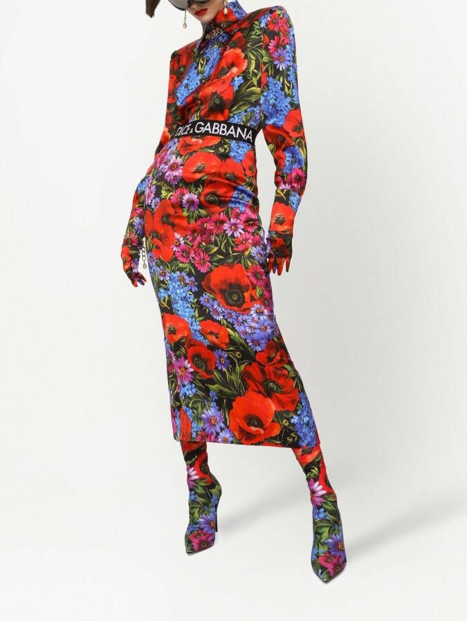 Dolce & Gabbana Blouse met bloemenprint Rood