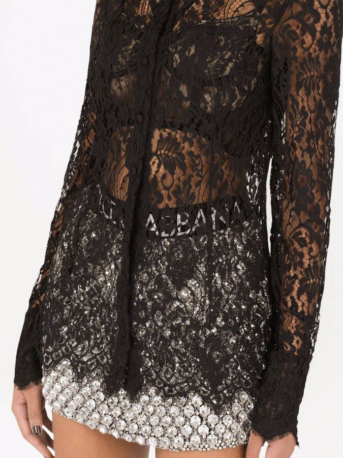 Dolce & Gabbana Semi-doorzichtig blouse Zwart