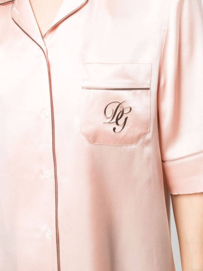 Dolce & Gabbana Blouse met geborduurd logo Roze