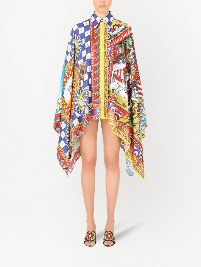 Dolce & Gabbana Twill blouse met print Blauw