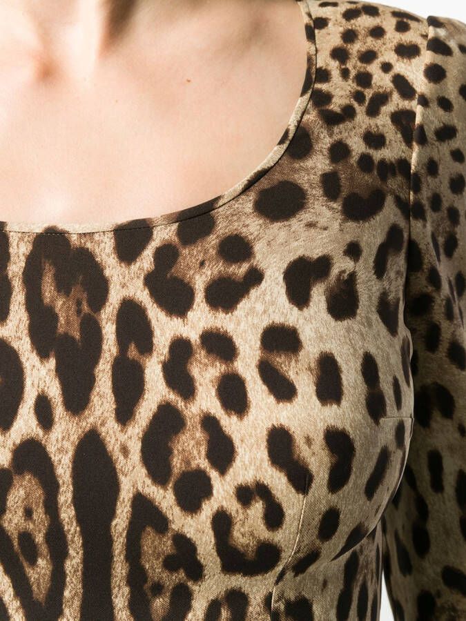 Dolce & Gabbana Blouse met luipaardprint Beige