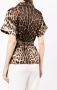 Dolce & Gabbana Zijden blouse met luipaardprint Bruin - Thumbnail 4