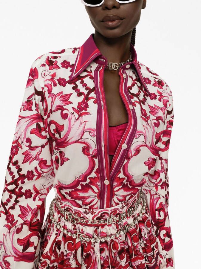 Dolce & Gabbana Blouse met print Rood