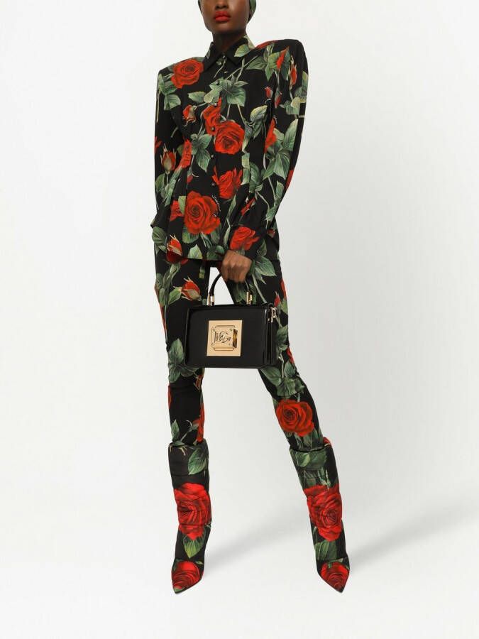 Dolce & Gabbana Blouse met roosprint Zwart