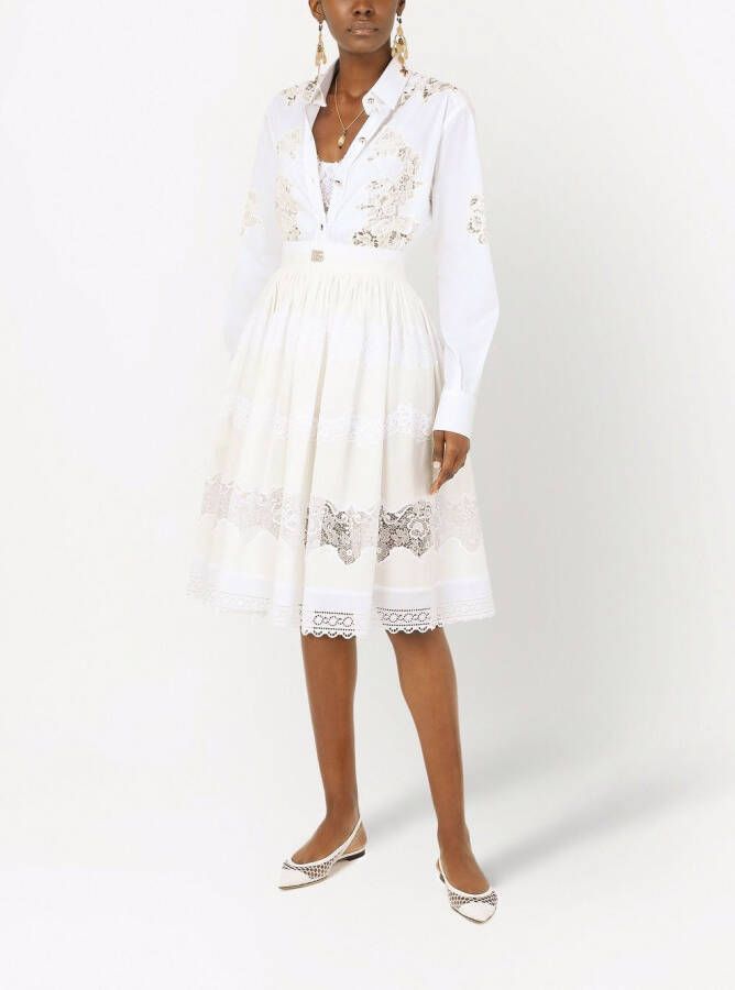 Dolce & Gabbana Blouse van popeline Wit