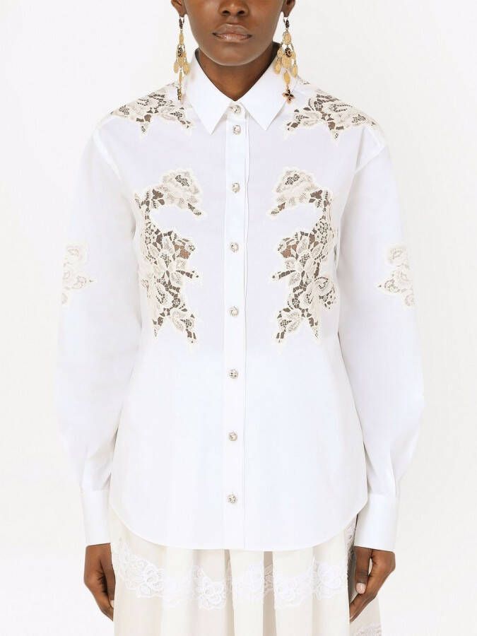 Dolce & Gabbana Blouse van popeline Wit