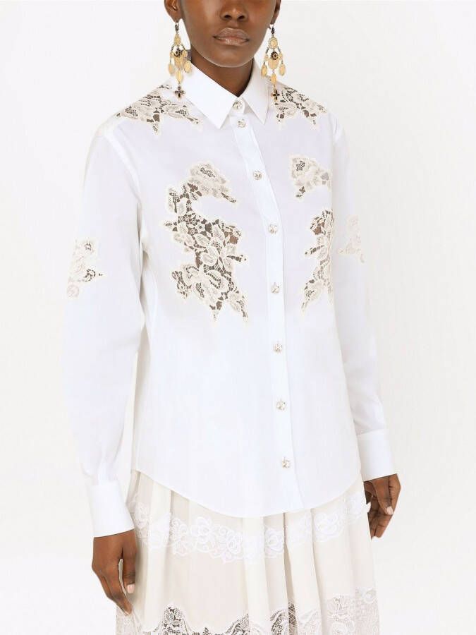 Dolce & Gabbana Blouse van popeline Wit