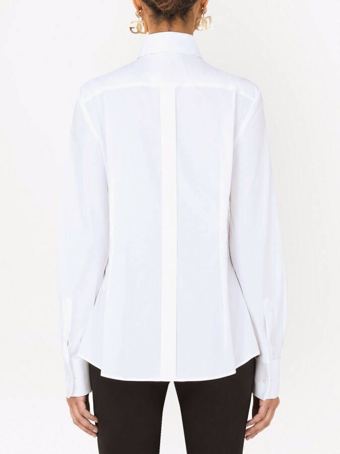 Dolce & Gabbana Smoking blouse van stretch-popeline Wit