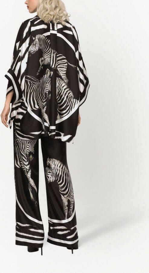 Dolce & Gabbana Twill blouse met zebraprint Zwart
