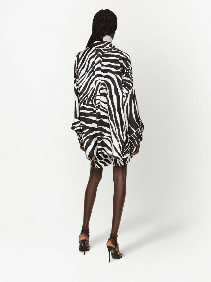 Dolce & Gabbana Twill blouse met zebraprint Zwart
