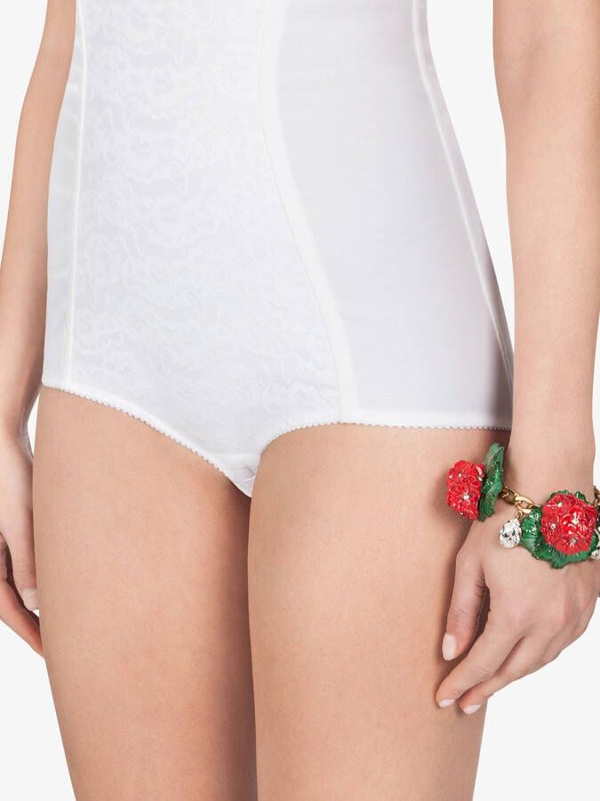 Dolce & Gabbana Body met bloemenkant Wit