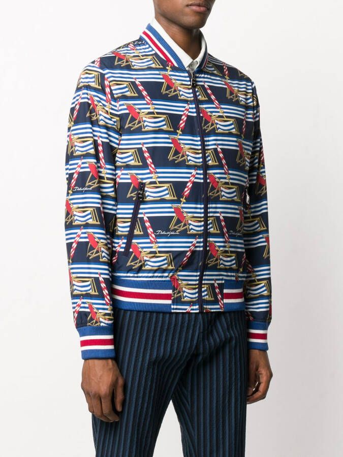 Dolce & Gabbana Bomberjack met print Blauw