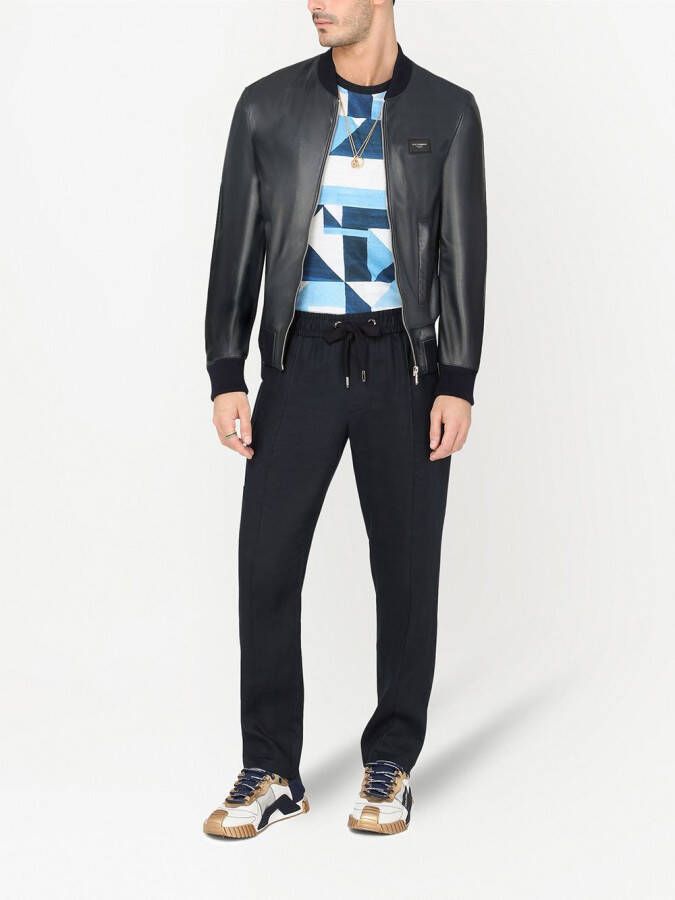Dolce & Gabbana Bomberjack van lamsleer Zwart