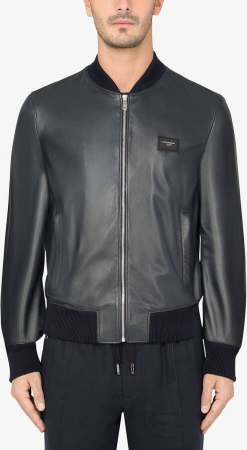 Dolce & Gabbana Bomberjack van lamsleer Zwart