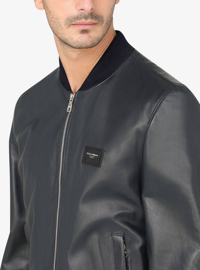 Dolce & Gabbana Bomberjack van lamsleer Zwart