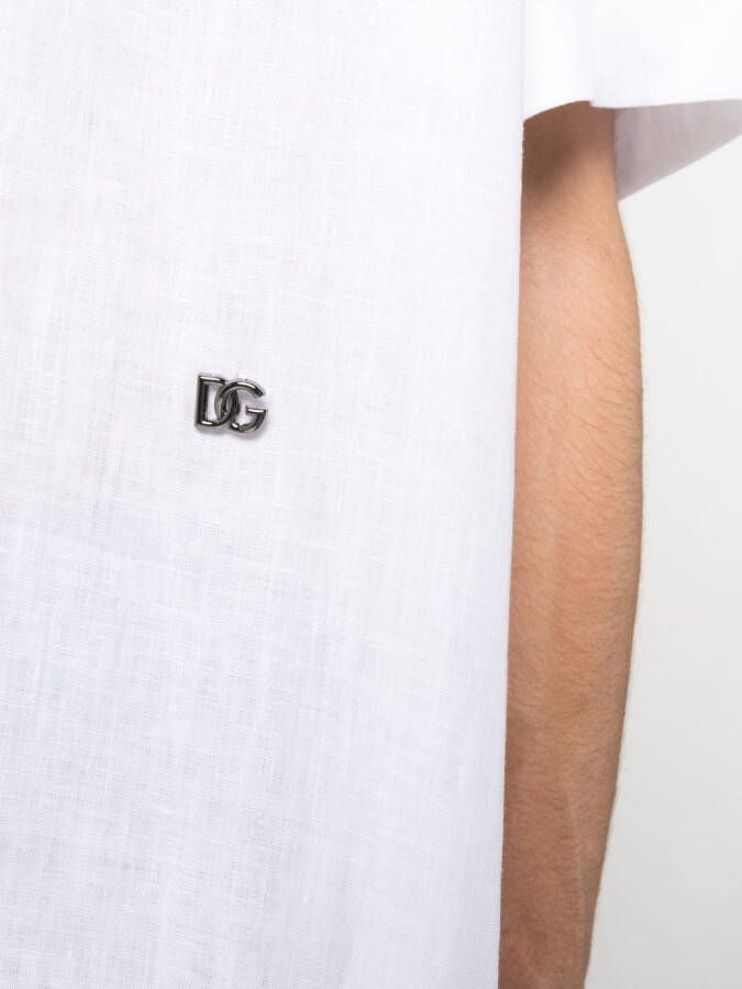 Dolce & Gabbana Bowlingshirt met logo plakkaat Wit
