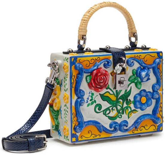 Dolce & Gabbana Dolce Box handgeverfde tas met handgreep Geel