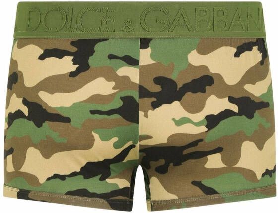Dolce & Gabbana Boxershorts met logo tailleband Groen