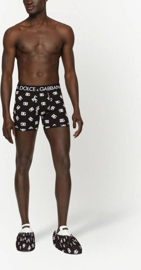 Dolce & Gabbana Boxershorts met logo en lange pijpen Zwart