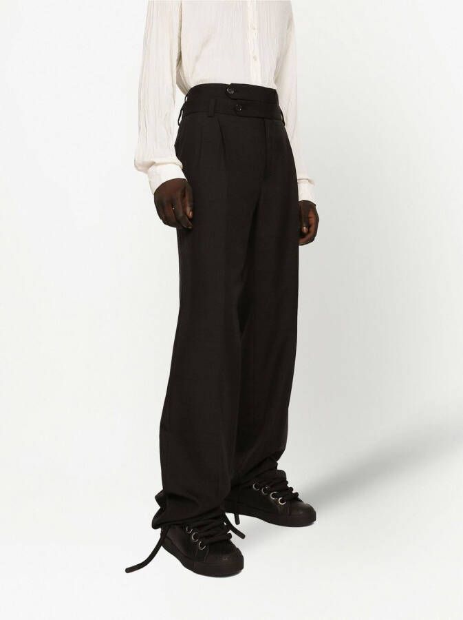 Dolce & Gabbana Pantalon van katoen-zijde Zwart