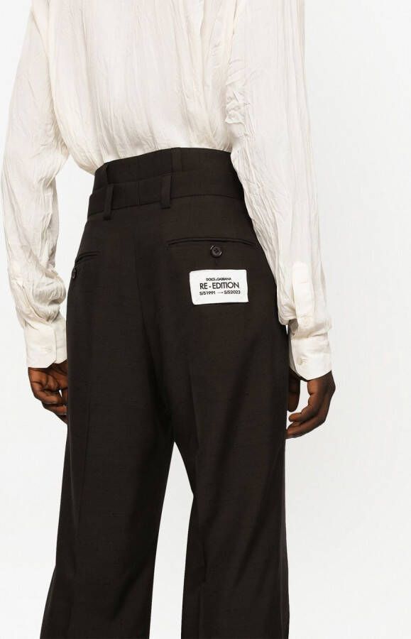 Dolce & Gabbana Pantalon van katoen-zijde Zwart