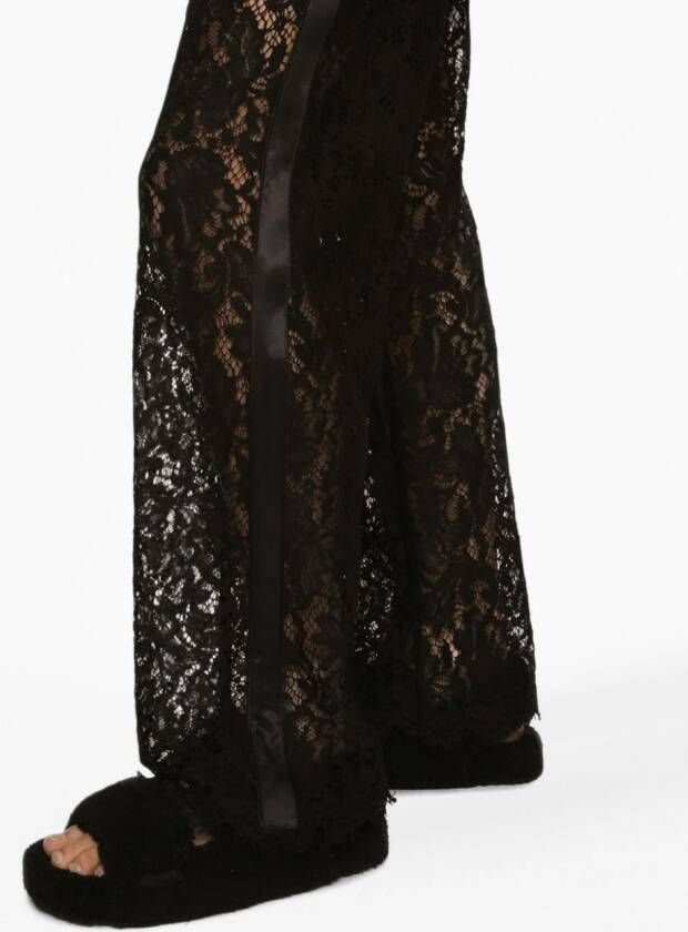 Dolce & Gabbana Broek met kanten vlakken Zwart