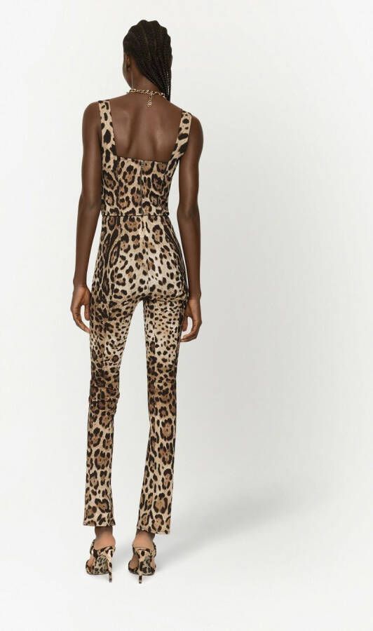 Dolce & Gabbana KIM DOLCE&GABBANA flared broek met luipaardprint Beige