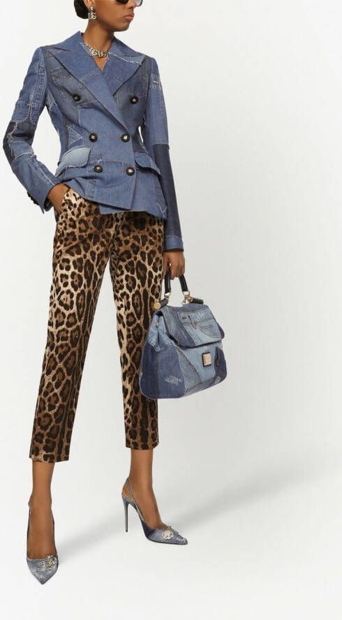 Dolce & Gabbana Pantalon met luipaardprint Bruin