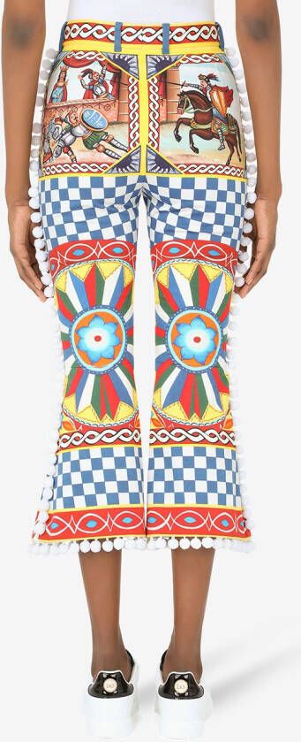 Dolce & Gabbana Cropped broek met print Wit