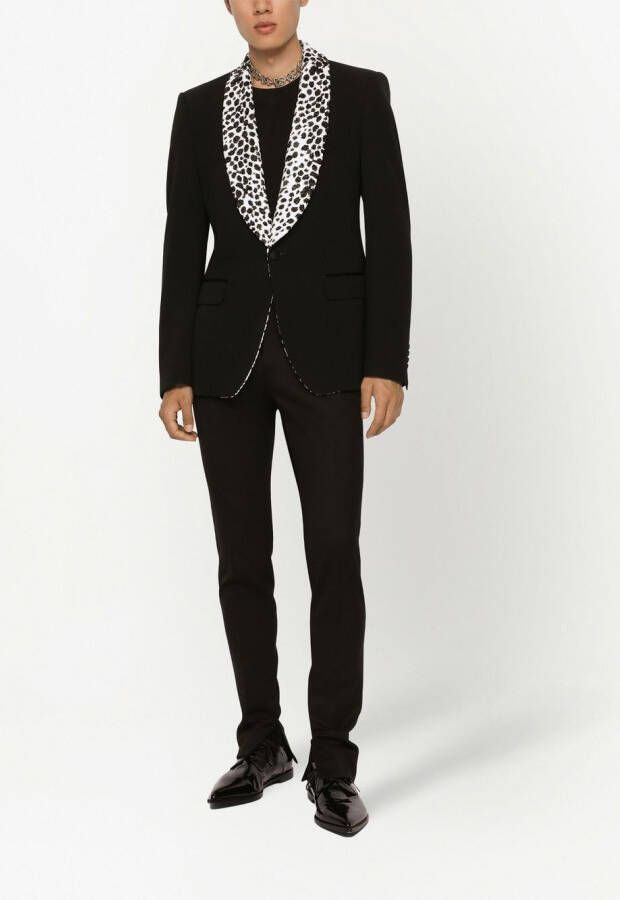 Dolce & Gabbana Wollen broek met detail Zwart