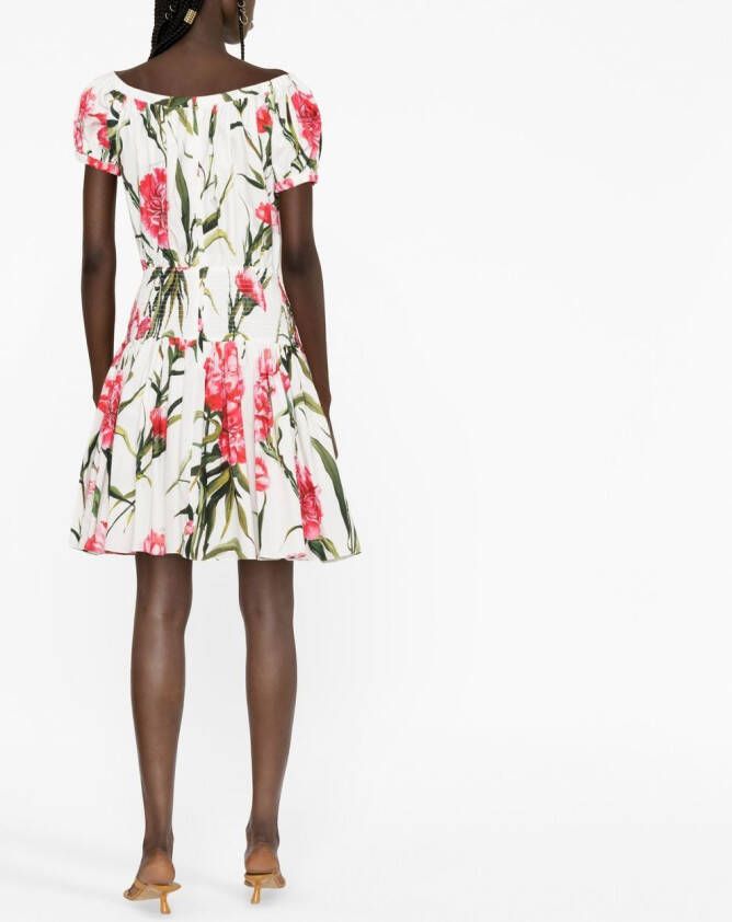 Dolce & Gabbana Flared mini-jurk Wit