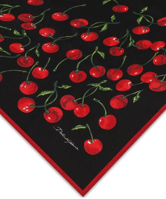 Dolce & Gabbana Sjaal met kersenprint Zwart