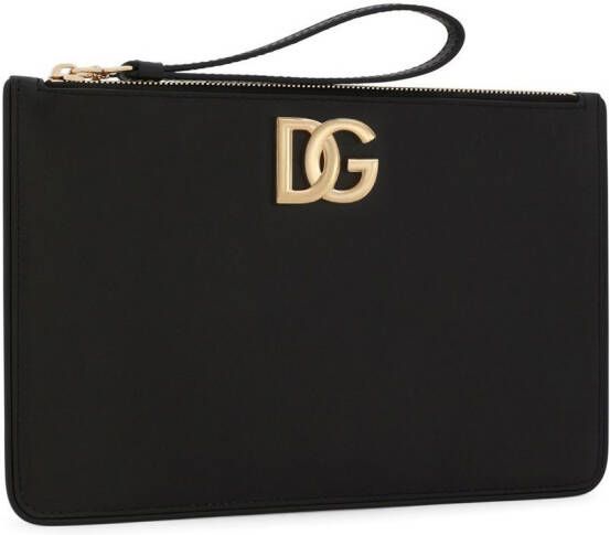 Dolce & Gabbana Leren cameratas met DG-logo Zwart