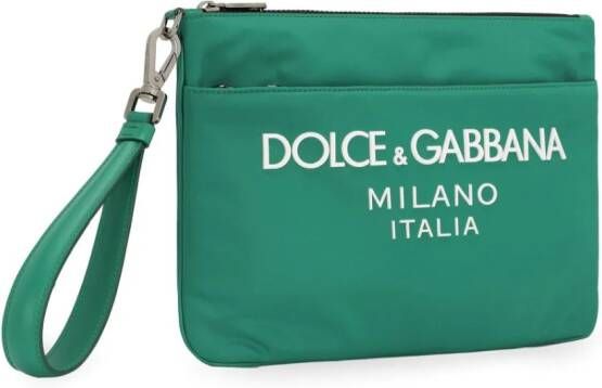 Dolce & Gabbana Clutch met logoprint Groen