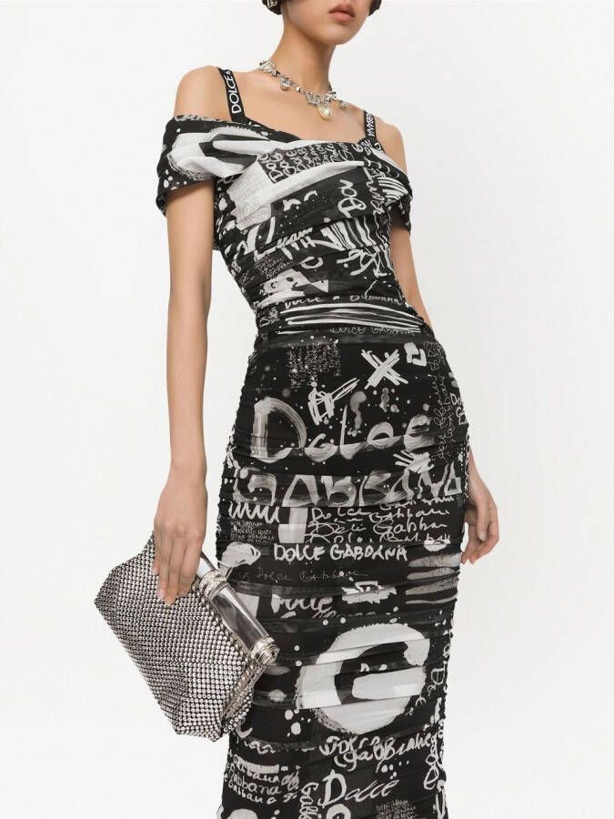 Dolce & Gabbana Clutch verfraaid met stras Grijs