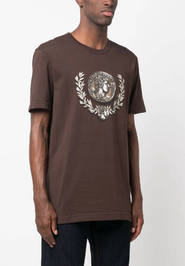 Dolce & Gabbana T-shirt met print Bruin