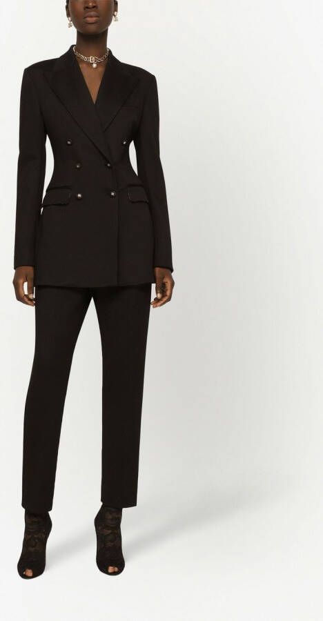 Dolce & Gabbana Geribbelde blazer met dubbele rij knopen Bruin