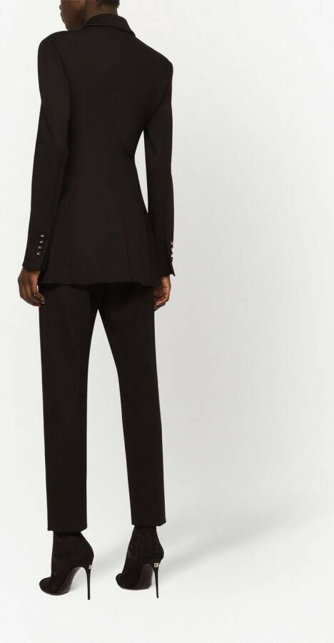 Dolce & Gabbana Geribbelde blazer met dubbele rij knopen Bruin