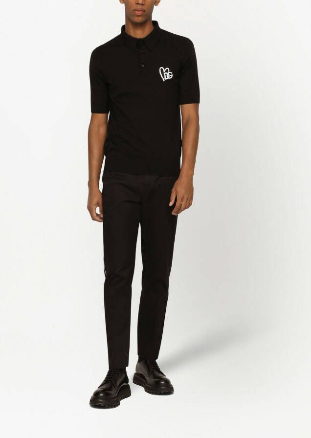 Dolce & Gabbana Pantalon met logo label Zwart